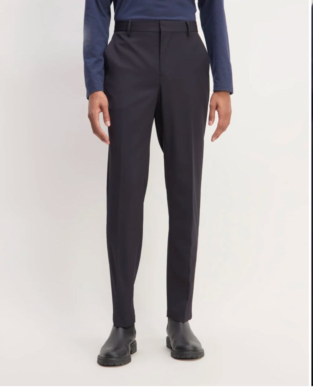 EVERLANE Men's Italian Wool Slim Dress Pants 30x30 Navy Blue Flat Front NWT